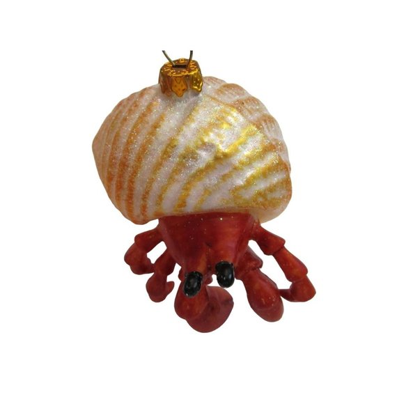 Hermit Crab Glitter Shell Mercury Style Glass Ornament Bathroom Beach Decor NWT - Picture 3 of 9